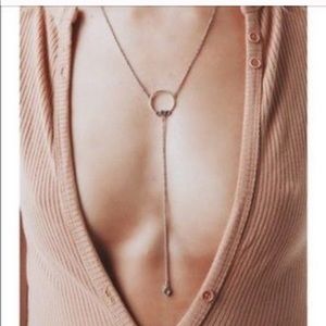 Luv AJ Full Bloom Lariat Rose Gold Necklace